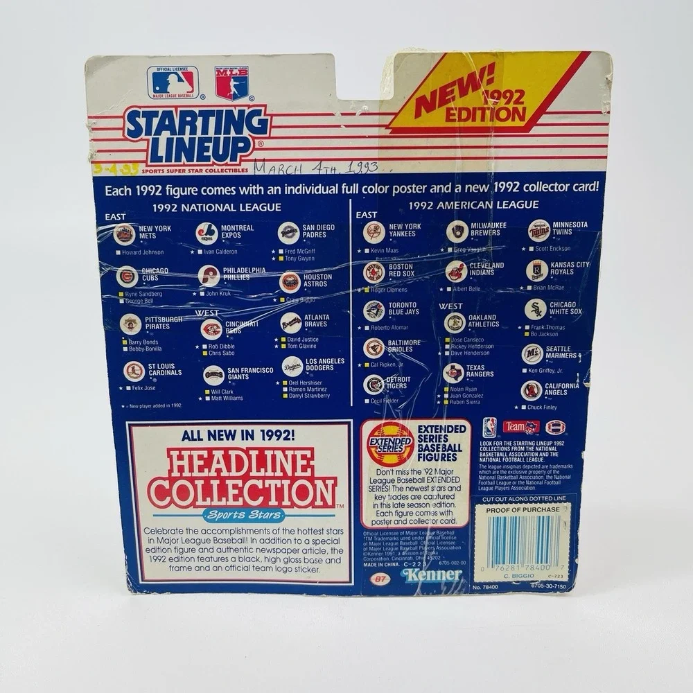 1992 Kenner Starting Lineup Figurine Craig Biggio Houston Astros New #0922